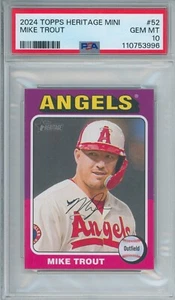 2024 Topps Heritage Mike Trout MINI SSP #52 Gem Mint FRESH GRADE RARE - Picture 1 of 2