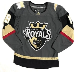 Adidas Queen City Royals Hockey Jersey Youth Size Large White Sewn Stitched #19 - Picture 1 of 9