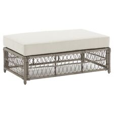 Crosley Furniture Thatcher Modern Fabric Outdoor Coffee Table in Cream/Driftwood