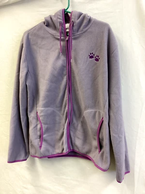 The Animal Rescue Site Fleece Hoodie purple w/dark purple prints Womens sz XL - Image 1 of 4