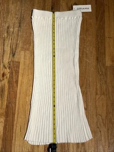 New Milio Milano-Oriana Lifestyle Long Knit White pencil Skirt By Venti6- Italy - Picture 1 of 6