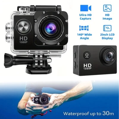 4K WiFi Action Camera Waterproof Sports Riding Camera HD 1080P Screen Underwater - Image 1 of 4