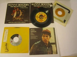 Kenny Rogers /  PAUL SIMON  45rpm Record With Picture Sleeve + bonus bx36 - Picture 1 of 2