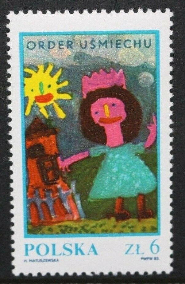 POLONIA 1983 Pintura infantil: Orden de la sonrisa. Juego de 1. MNH. SG2892. Foto 1 de 1