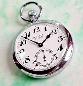 Good Condition ! SEIKO PRECISION SECOND SETTING DIAFLEX Pocket Watch - Picture 1 of 12