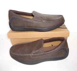 Mens Brown New Slip On Casual Formal Shoes Office Smart Loafers UK Size 7.5-11.5 - Picture 1 of 8