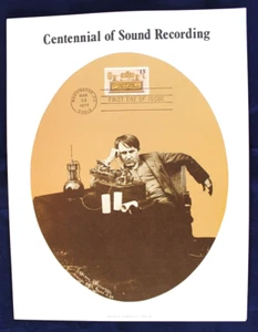 Centennial of Sound Recording 1977 H.E. Estampado Harris, FDC 13c #1705 EE. UU. - Imagen 1 de 8