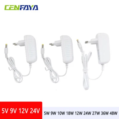 Weiß DC Steckernetzteil 5V 9V 12V 24V 1A 2A 3A LED Trafo Netzteil Netzadapter - Bild 1 von 4