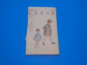 Abrigo acampanado mangas raglán vintage años 50 patrón de costura Vogue 2641 niños talla 6 - Imagen 1 de 3