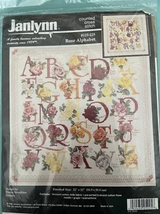 New Janlynn Counted Cross Stitch Kit Rose Alphabet - Picture 1 of 2