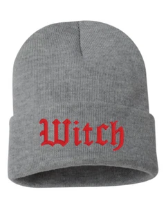 WITCH Sombrero de gorro bordado con puños, regalo bordado, sombrero de invierno  - Imagen 1 de 12