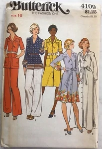Vintage Butterick 1970s Uncut Sewing Pattern 4109, Dress, Top, Pants, Size 16 - Picture 1 of 2