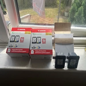 3 X Canon PG545 / CL546 Ink Cartridge PIXMA MG2450 Printer bonus photo paper - Afbeelding 1 van 4