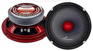 6" 200W 4-Ohm Mid-Bass Car Audio Red Bullet Loudspeakers Audiopipe - Picture 1 of 1