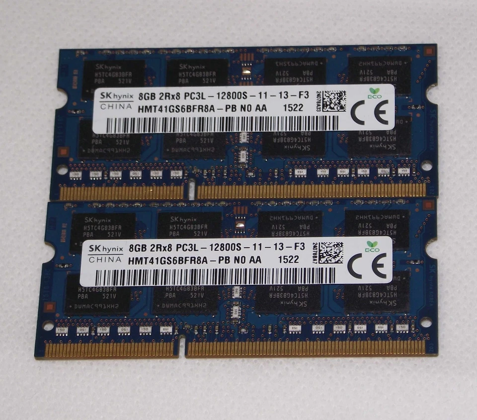 16gb 2x8gb DDR3 PC3-12800 laptop RAM - Lenovo Thinkpad S430 S531 S540 T430 T440p - Image 1 of 1