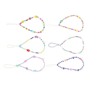 6 Pcs Chaîne Téléphone Portable Cellule Collier Porte-clés Sangle Décoration - Photo 1/12