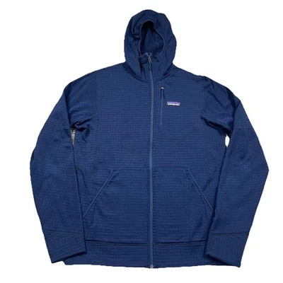 Patagonia Men's Regulator R1 FULL-ZIP HOODY Fleece Jacket Blue Polartec Medium - Image 1 of 4