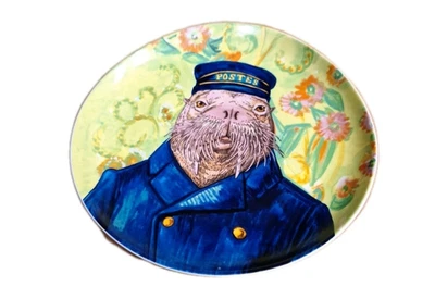 West Elm by Rachel Kozlowski Postman Walrus 9 inch plate - Image 1 of 3