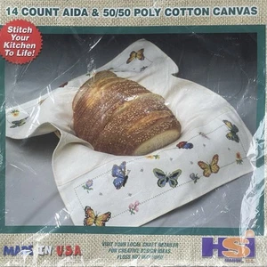 Counted Cross Stitch DMC 25 Mouline Thread 23 Skeins VTG Bread Basket Liner Kit - Picture 1 of 9
