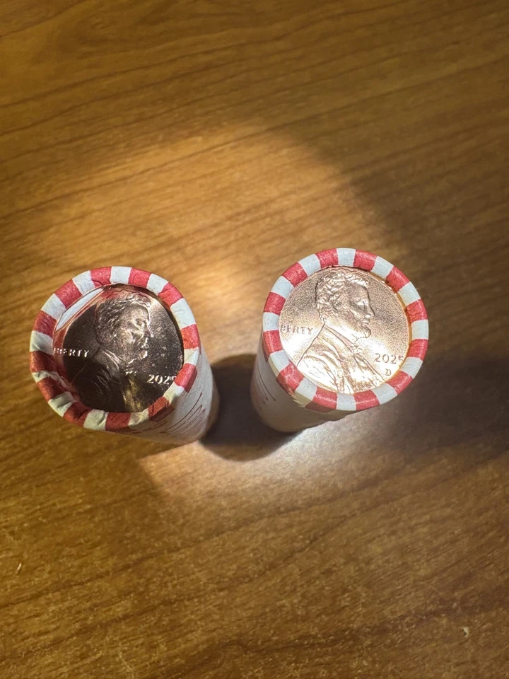 LAST ISSUE 2 Bank Rolls  1 EA. 2025-D & 2025-P Lincoln Shield Cent Uncirculated - Image 1 of 1