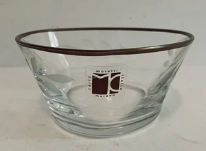 Carlo Moretti Vetri Murano Italy Crystal Glass Small Bowl Gold Rim Signed - Picture 1 of 11