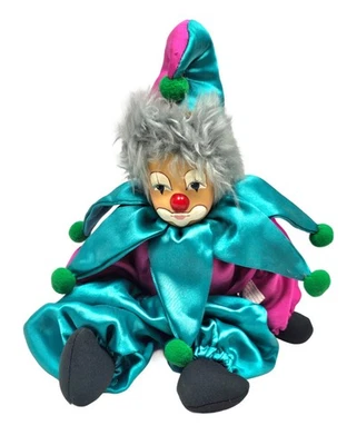 Vintage Jester Clown Sandbag & Porcelain Doll Figurine 11.5" - Image 1 of 4