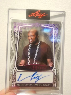2025 Leaf Metal Sports Heroes Acetate Purple/6 Quinton Jackson “Rampage” Auto - Image 1 of 2