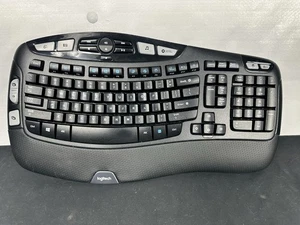Logitech Wireless Wave K350 Ergonomic Keyboard - No USB Dongle TESTED - WORKS - Picture 1 of 6