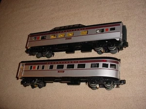 2-MTH LIGHTED PASSENGER  CARS - PRR   - PARK VIEW + BENJAMIN FRANKLIN  0-027ga. - Picture 1 of 4