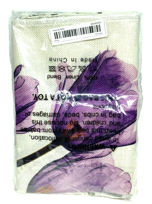 Purple Tulip Table Runner Linen Blend 13x72 Ivory - Image 1 of 4