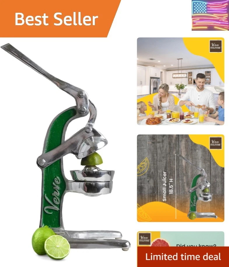 Verve Culture Artisan Citrus Juicer Aluminum Manual Hand Press Green-Tone