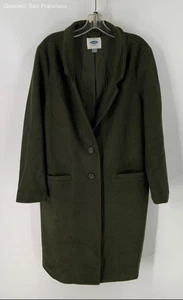Old Navy Green Pockets Long Sleeve Button Front Womens Overcoat Size Large - Picture 1 of 4