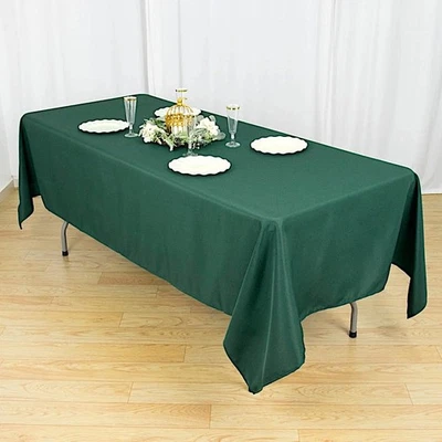 60x102" Hunter Verde RECTÁNGULO PREMIUM MANTEL Poliéster Ropa de Catering Foto 1 de 4