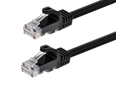 Flexboot Cat5e Ethernet Patch Cable RJ45 Stranded 350Mhz Wire 24AWG 0.5ft Black - Image 1 of 4