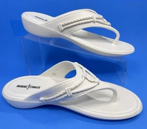 Minnetonka Sandals Women’s Silverthorne Flip Flop Size 11 White NEW - Bild 1 von 5