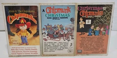 Christmas with the Chipmunks & Chipmunk Christmas & In Low Places 3 Cassette Lot - Image 1 of 3