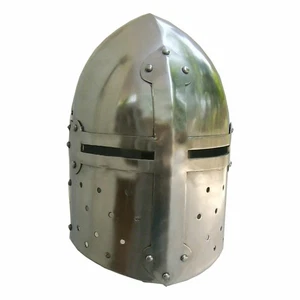 Casco Pan de Azúcar Medieval Caballero de Acero Halloween Hecho a Mano Pulido Tamaño Grande - Imagen 1 de 3