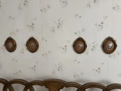 Lote de 4 placas de pared ovaladas renacimiento rococó victoriano o francés Foto 1 de 4