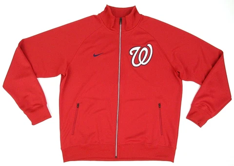 Nike MLB Genuine Washington Nationals Baseball Full Zip Jacket Red Size XL MINT! Cover