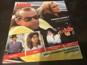 HBO MOVIE GUIDE JULY 1986 -MASK- PRIZZI'S HONOR - PALE RIDER - Picture 1 of 7