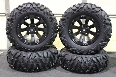 YAMAHA VIKING 700 27" QUADKING 14" SPYDER BLK ATV TIRE & WHEEL KIT IRS11K - Image 1 of 4