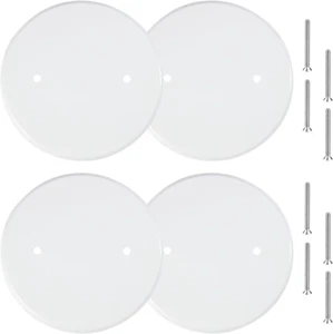4 Packs 5 Inch Ceiling Cover Plate Metal Flat round Cover Blank Circle Wall Pla - Picture 1 of 12