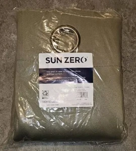 Sun Zero Oslo Sage Green Thermal Grommet Blackout Curtain 52 X 95 OSL-GR SGE  - Picture 1 of 3