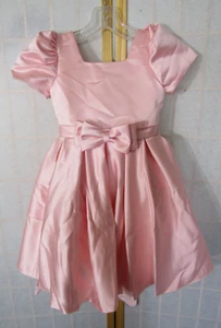 NWT Dideyttawl Pink Lace Up Back Tie Waist Short Formal Dress Youth Size 6 - Picture 1 of 5