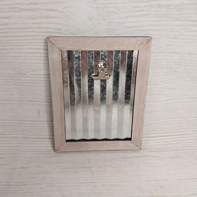 New! 6" Picture Frame 3x2.5" Photo Wood Tin Metal Clip Rustic Farmhouse Decor - Image 1 of 4