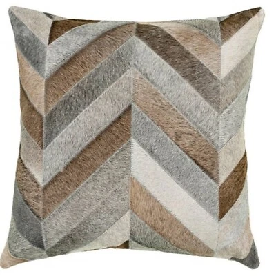 Handcrafted Cowhide Hairon Leather Pillow Cover – Premium Quality Cushion - Image 1 of 3