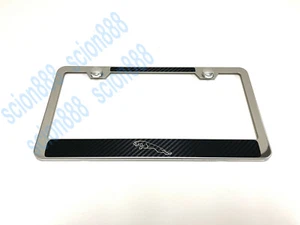 1pc Carbon Style ForJaguarLeaper Logo Stainless Steel License Plate Frame CF/UD - Bild 1 von 1