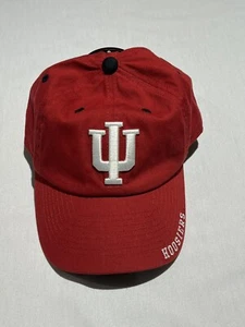 Indiana Hoosiers Hat Cap Red Strapback NCAA Embroidered White Logo Key Holder - Picture 1 of 14