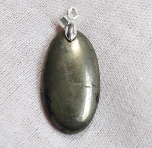 Pyrite 50 Carats - Natural Stone Cabochon Pendant - Peru / FR2 - Picture 1 of 2