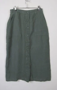 Seasalt Linen Midi Skirt Rosewell Farm Green Dark Balsam Size 8 - 14 RRP £69.95 - Picture 1 of 12